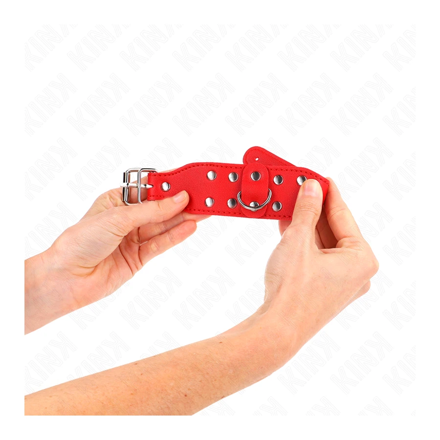KINK - BRACELETS AVEC DOUBLE LIGNE DE CLOUS RÉGLABLES ROUGE
